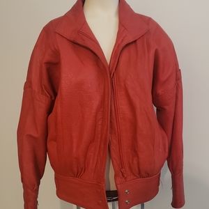 Vintage Red Leather Jacket